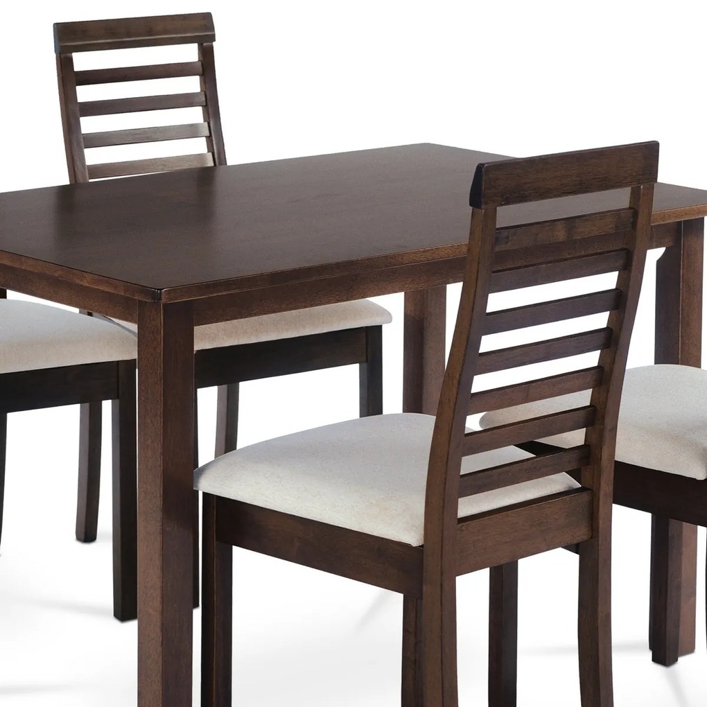 Zestaw jadalniany z litego drewna z 4 krzesłami,120 x 75 x 75 cm, orzech