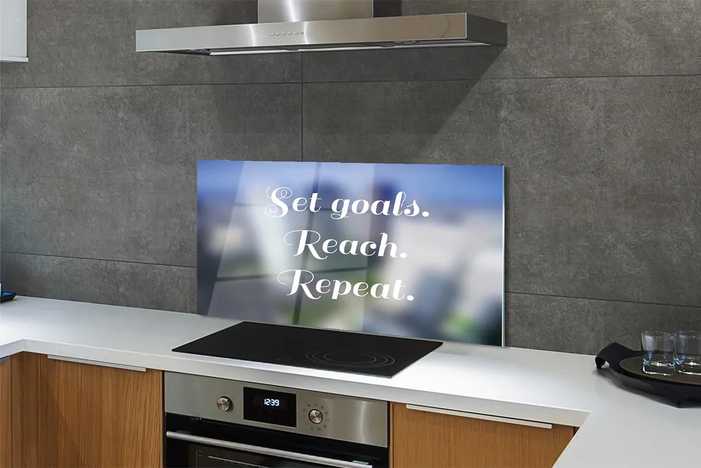 Szklany Panel Klasyczny Biały Napis