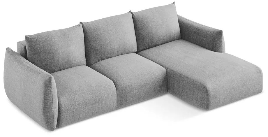 Jasnoszary rozkładany narożnik (prawostronny/z szezlongiem) Leila – Makamii
