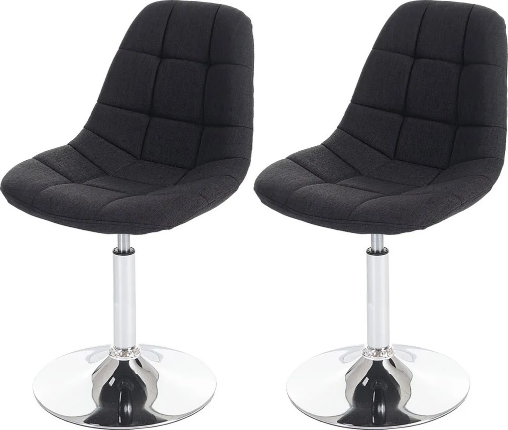 Krzesło do jadalni MCW-A60 (zestaw 2 sztuk),  ciemnoszara tkanina