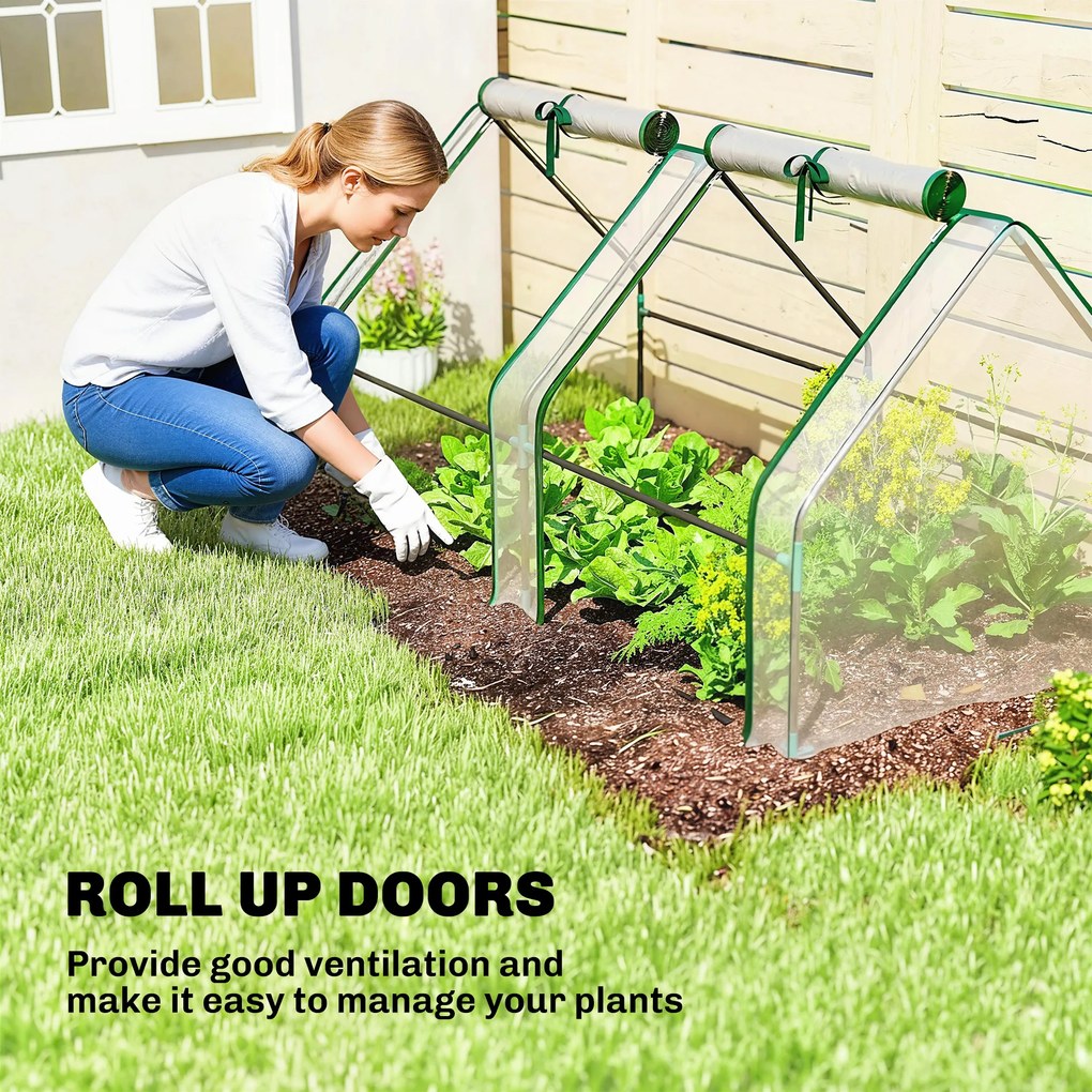 Outsunny Szklarnia z oknem na zamek błyskawiczny, mrozoodporna szklarnia foliowa ze stali 180 x 90 x 90 cm przezroczysta | Aosom PL