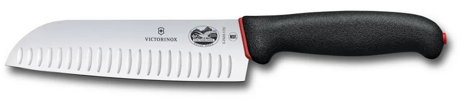 Victorinox - Nóż kuchenny Santoku DUAL GRIP 17 cm czarny