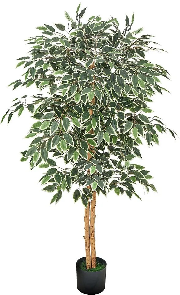 Sztuczne Drzewa SucceBuy 150 cm Sztuczne Drzewo, Dekoracyjna Roślina z PE w Czarnej Doniczce, Realistyczny Pień i Zielone Liście, Sztuczny Fikus do Biura, Salonu