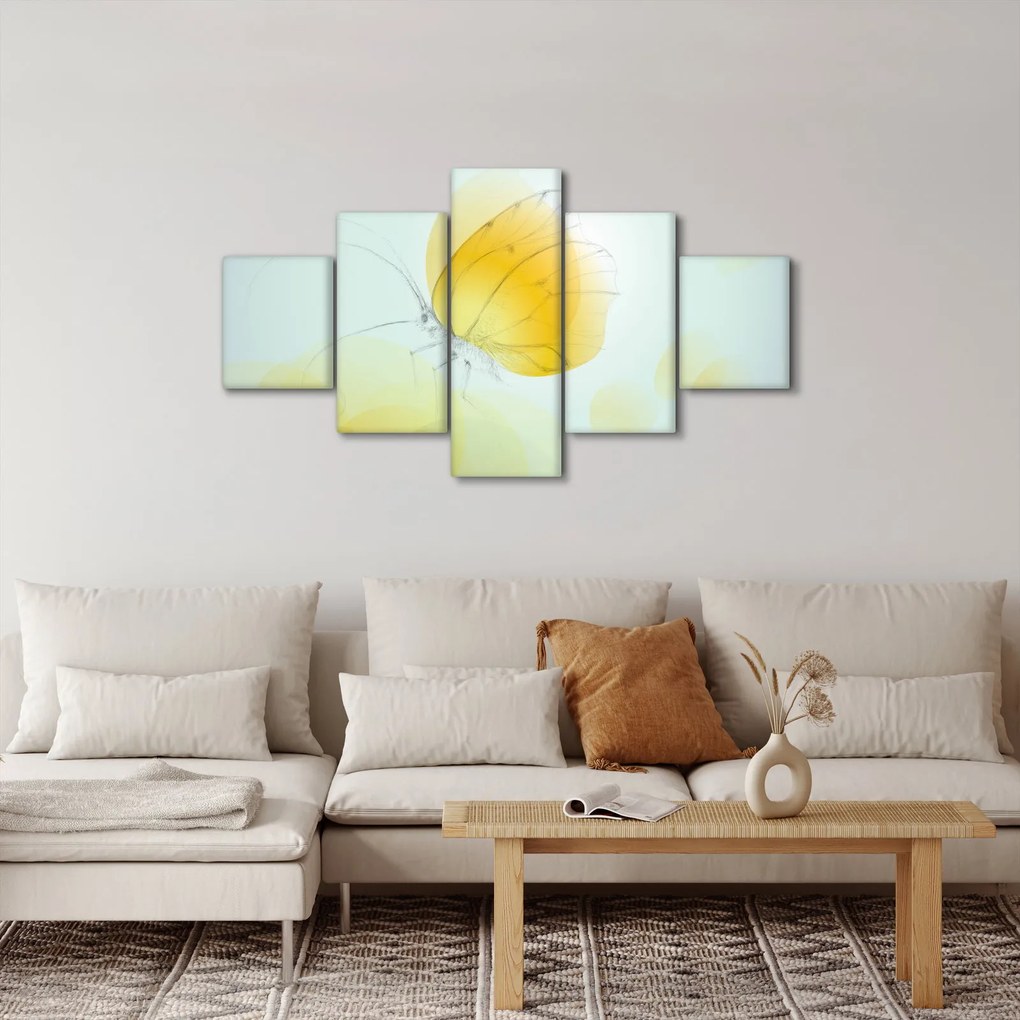 Obraz - Żółty motyl (125x70 cm)