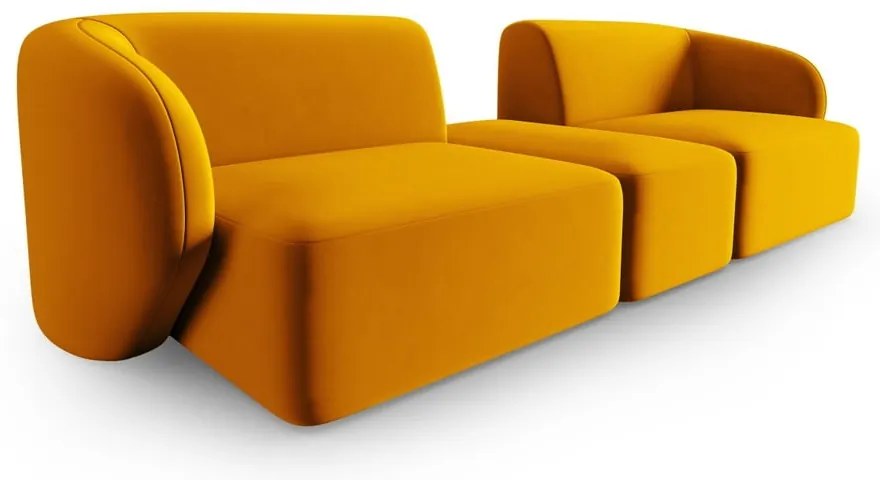 Musztardowa aksamitna sofa 246 cm Paolo – Milo Casa