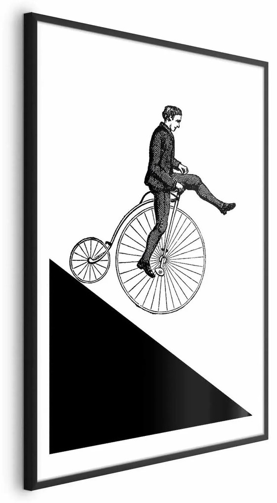 Plakat Cyklista 21x30 cm z ramą czarną z marginesem ARTGEIST B