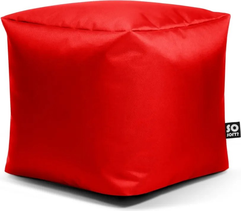 Czerwony dziecięcy worek do siedzenia z imitacji skóry Cube M – So Soft?