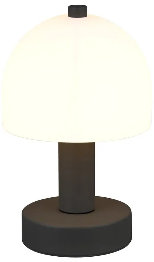 Czarno-biała lampa stołowa ze szklanym kloszem (wysokość 19 cm) Glenn – Trio