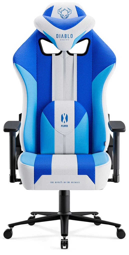 Materiałowy fotel gamingowy Diablo X-Player 2.0 Normal Size, Frost White