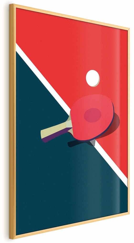 Plakat Tenis stołowy 29,7x42 cm z ramą złotą bez marginesu ARTGEIST B