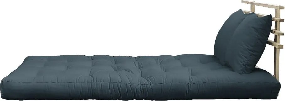 Sofa rozkładana z niebieskim obiciem Karup Design Shin Sano Natural/Petrol Blue