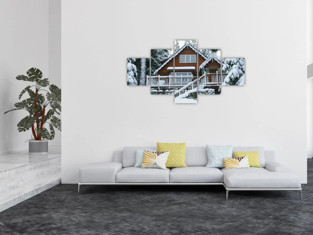 Obraz - Drewniany domek (125x70 cm)