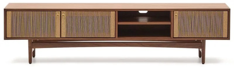 Brązowa szafka pod TV w dekorze orzecha 200x50 cm Elan – Kave Home