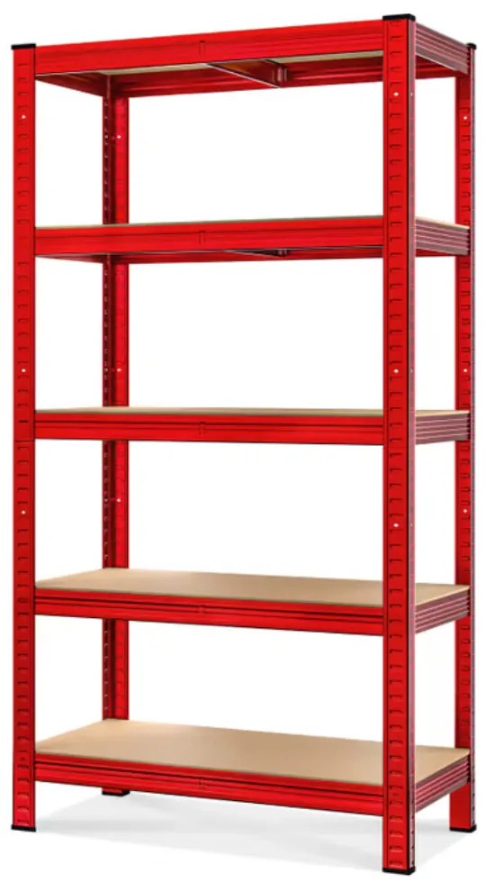 Monzana Regał o dużej nośności HEAVY, max. 875kg, 180×90×40cm, czerwony