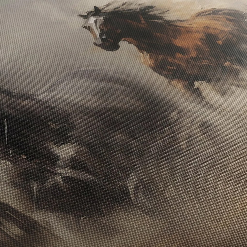 Obraz - Obraz olejny przedstawiający konie (125x70 cm)