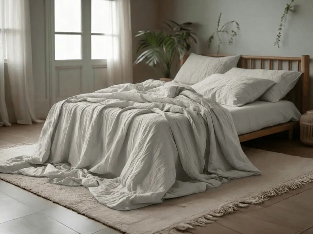 PrzytulneMieszkanie.pl PrzytulneMieszkanie.pl Pościel muślinowa PURELY jasnoszara Rozmiar pościeli: 80 x 80 cm | 155 x 220 cm