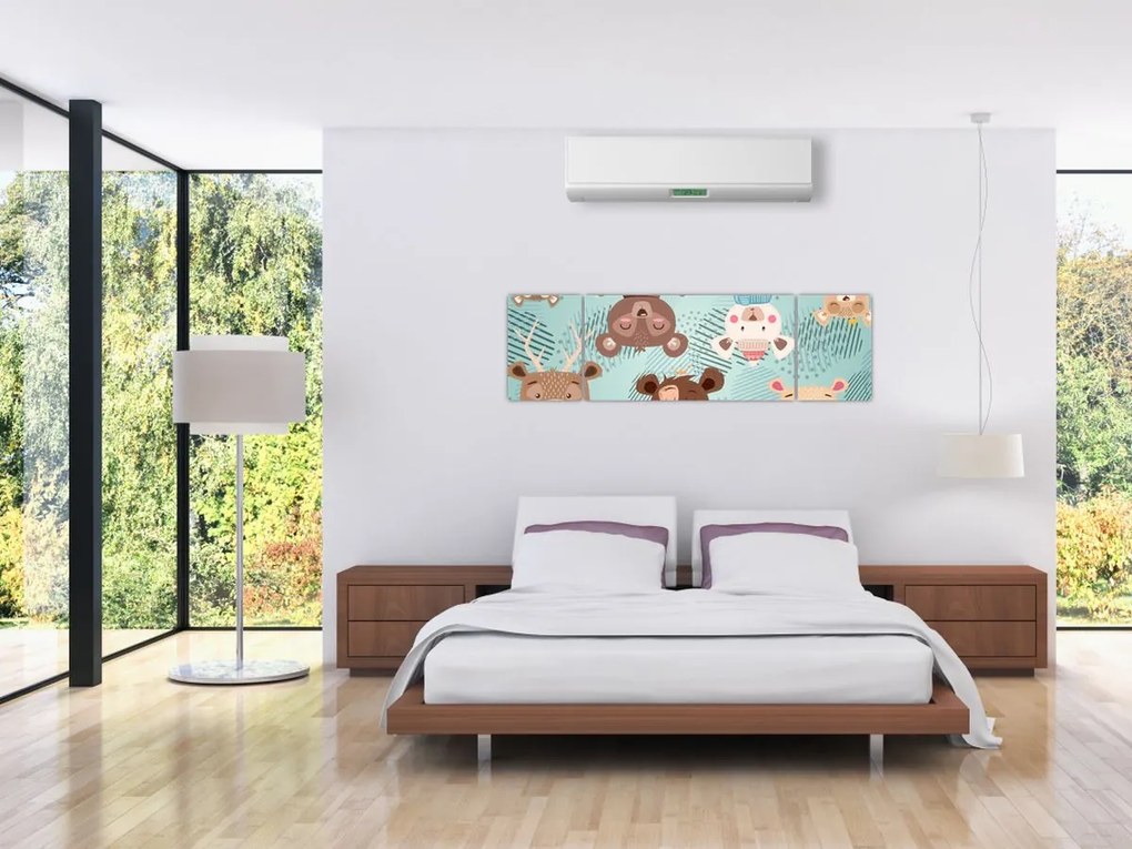 Obraz - Wesołe niedźwiadki (170x50 cm)
