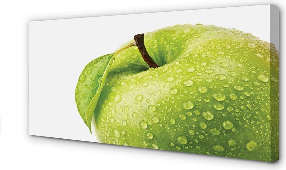 Obraz drukowany na płótnie Zielone Jabłko w Rosie