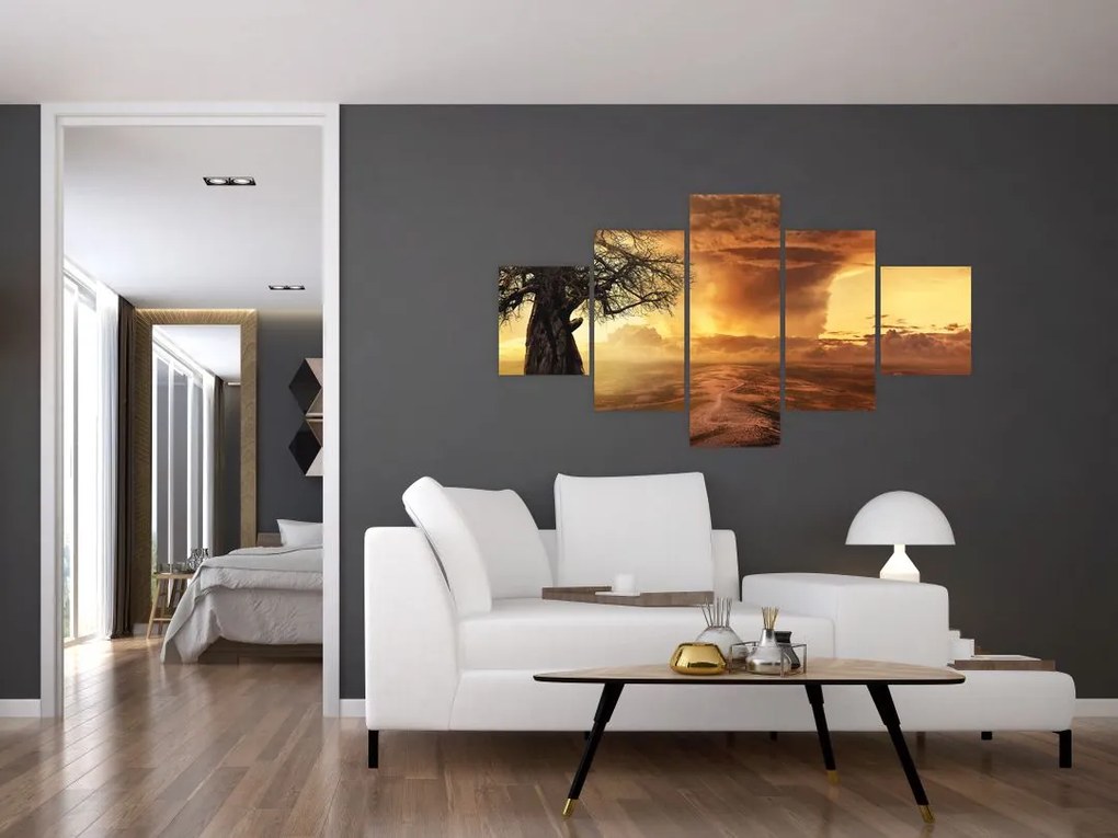 Obraz pomarańczowych chmur (125x70 cm)