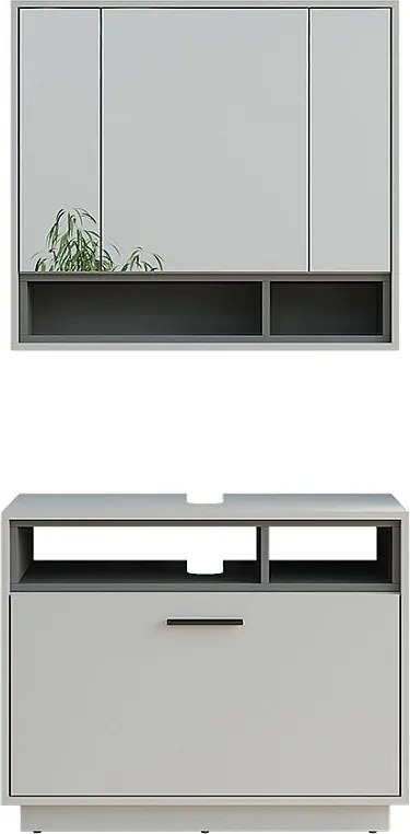 Zestaw mebli łazienkowych szary/antracyt 80x35x64 beatrice