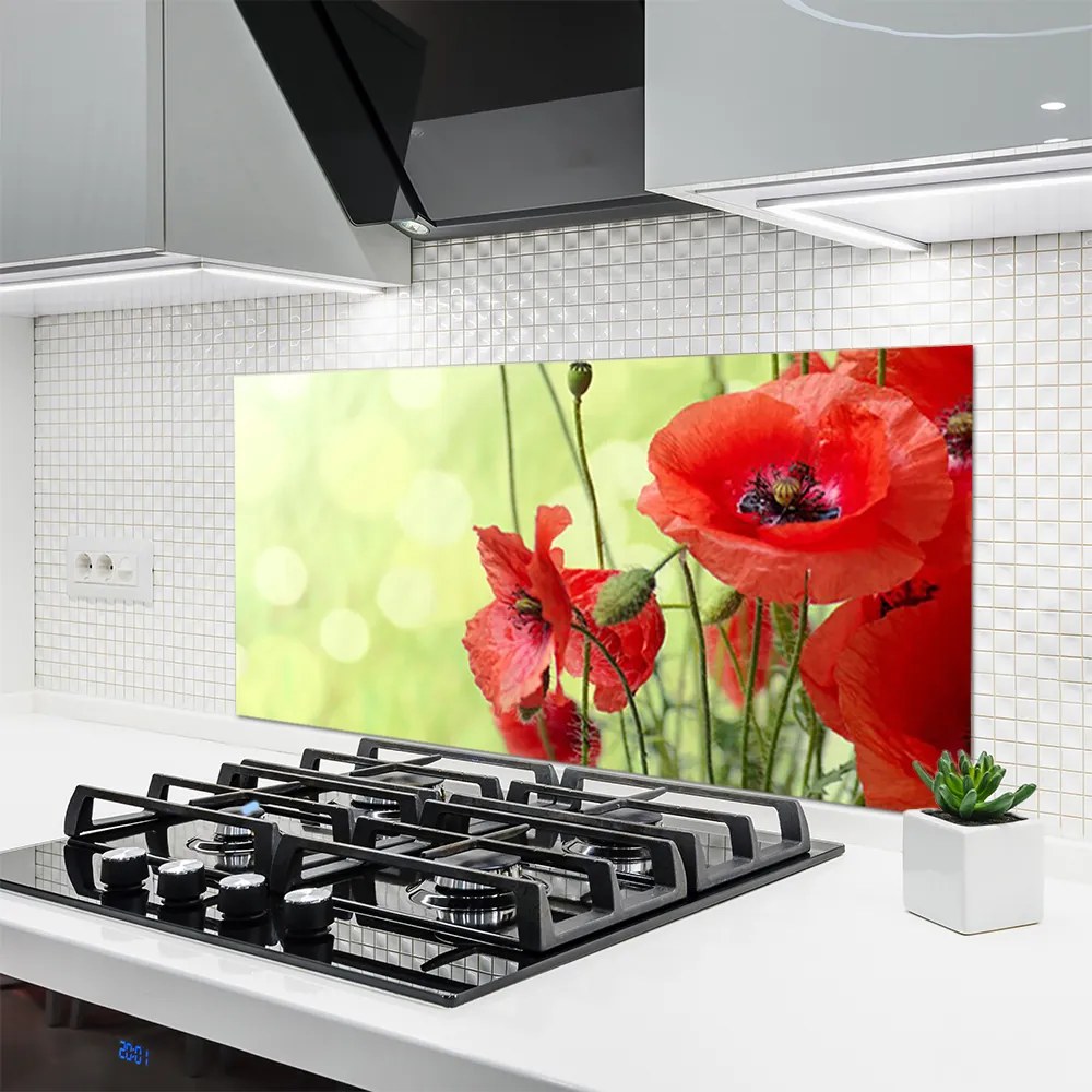 Panel Szklany Pole Czerwonych Maków