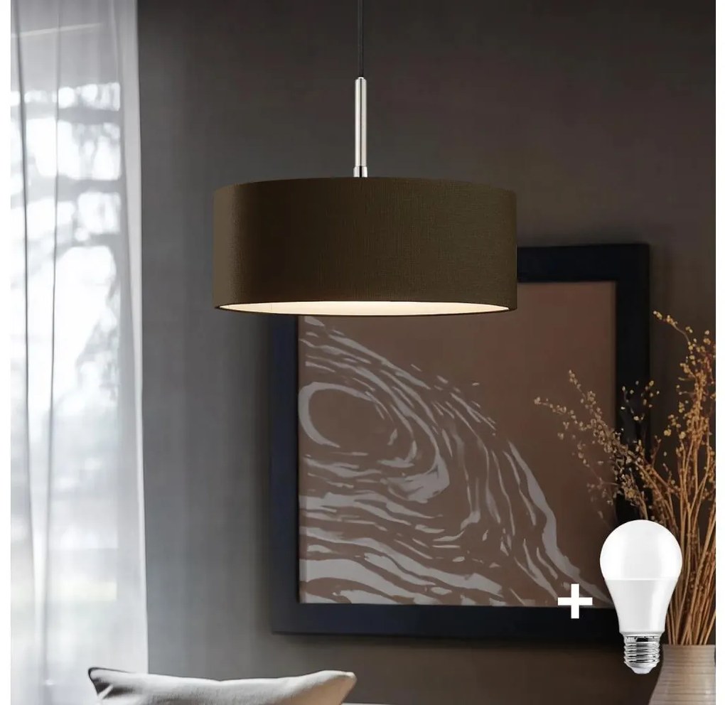 Eglo - LED Lampa wisząca TUNJA 1xE27/60W/230V brązowa