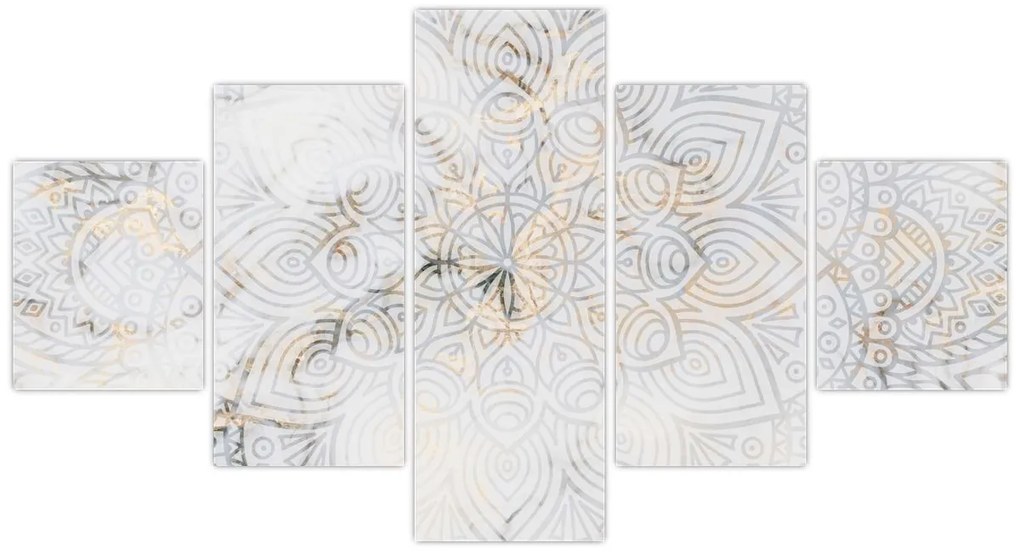 Obraz białej mandali (125x70 cm)