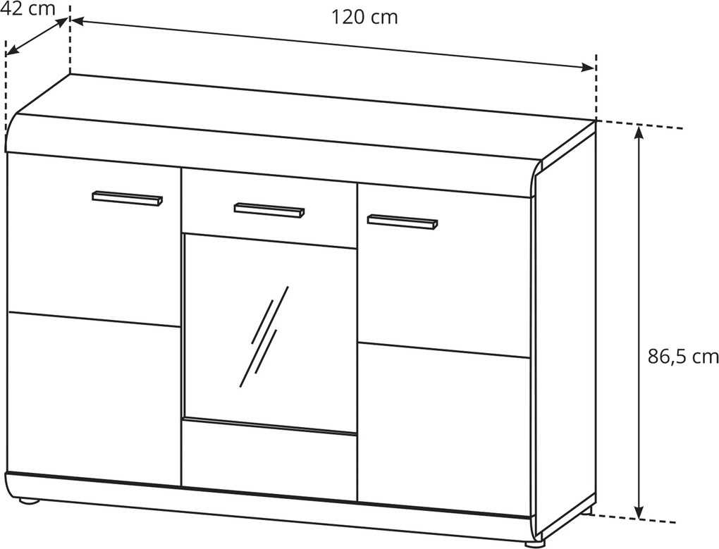 Komoda LEGAME 120 cm do Salonu Sypialni Dąb sonoma