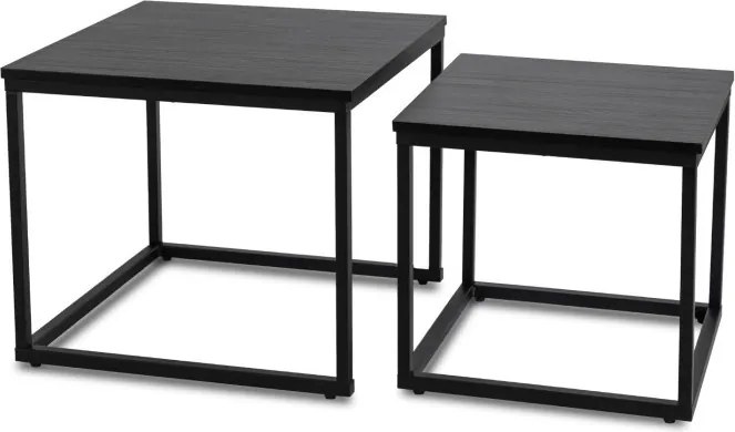 Zestaw Stolików Kawowych TEVET Czarny do Salonu Loft