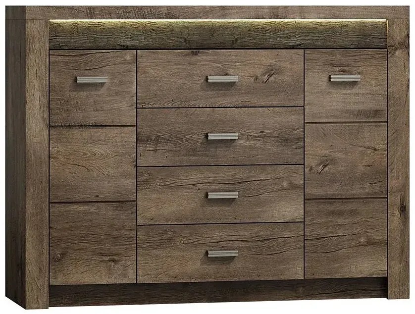 Komplet mebli do sypialni w dekorze jesion ciemny C8-N42