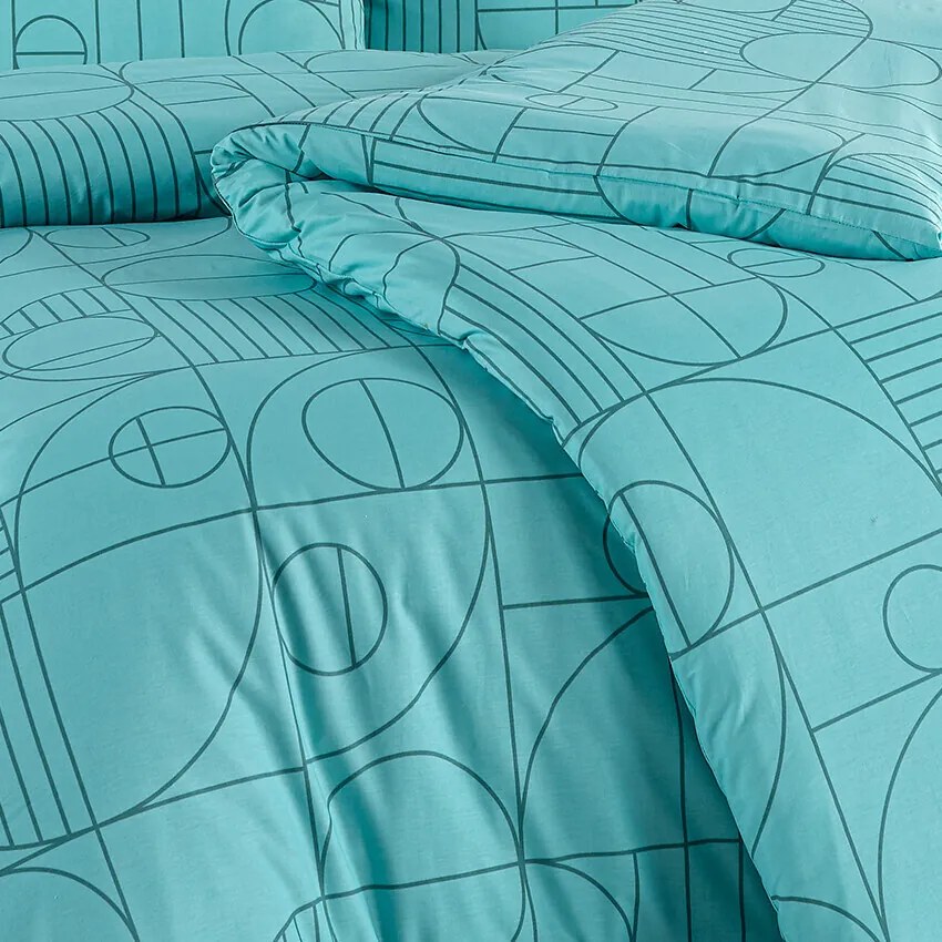 BedTex Bawełniana pościel Geo Aquatic Awe, 140 x 200 cm, 70 x 90 cm, 140 x 200 cm, 70 x 90 cm