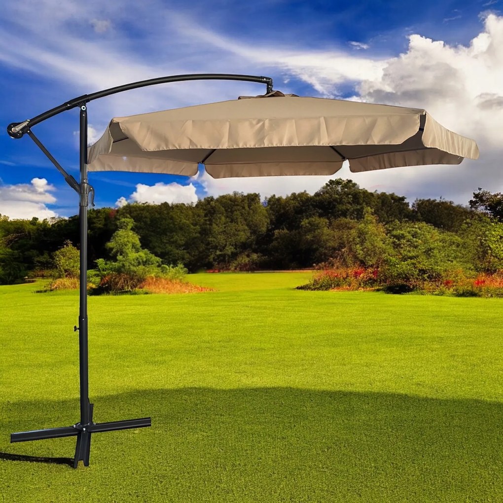 Składany parasol ogrodowy Floriva YN7011-LB, jasny brąz