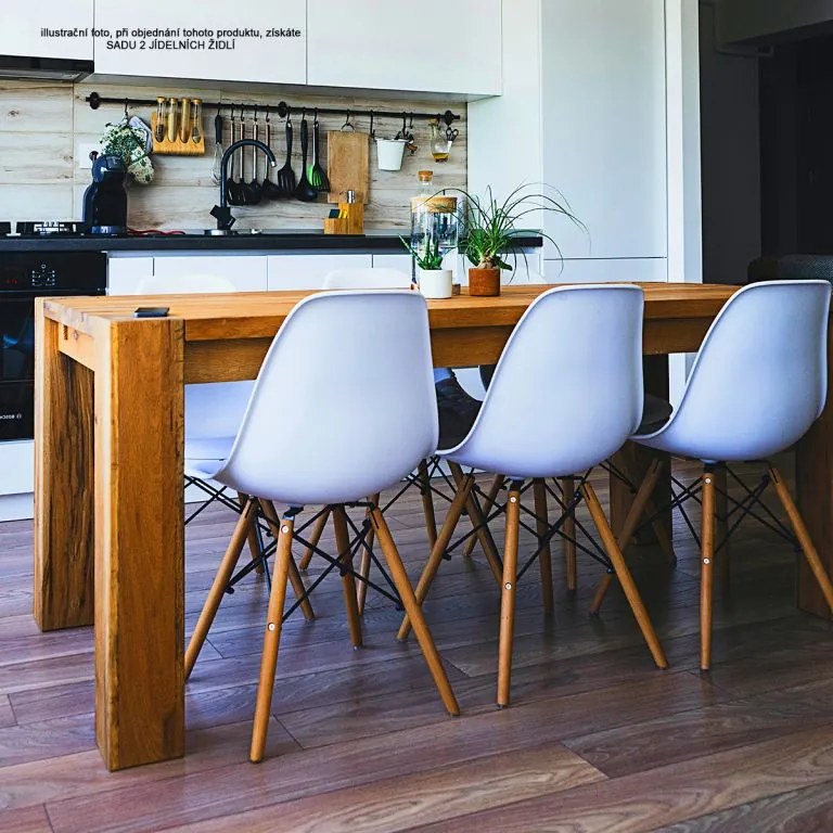 Zestaw krzeseł do jadalni z plastikowym siedziskiem, 2 sztuk