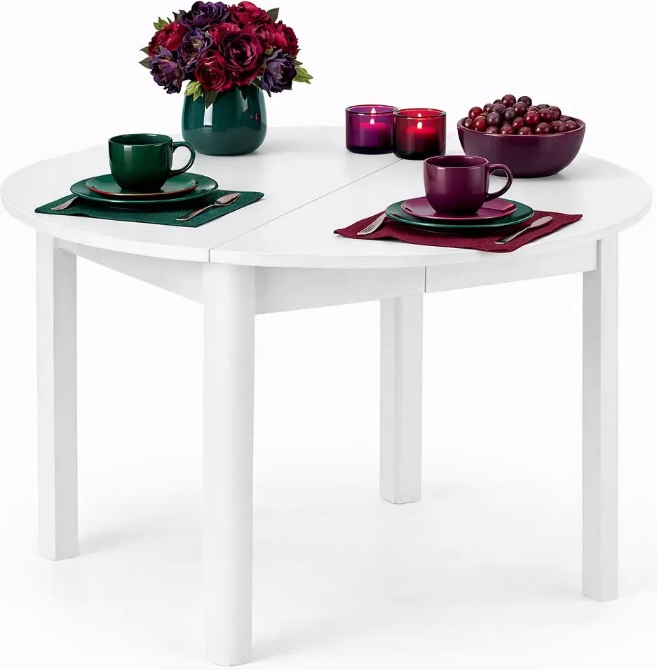 Okrągły biały stół rozkładany H9-Z82