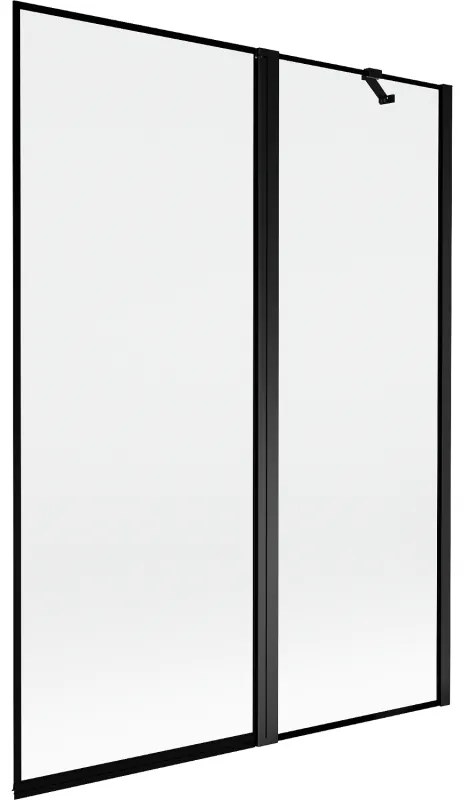 Mexen Mist parawan nawannowy 2-skrzydłowy prawy 130 x 150 cm, czarna ramka, czarny - 8A9-130-011-70-70-P