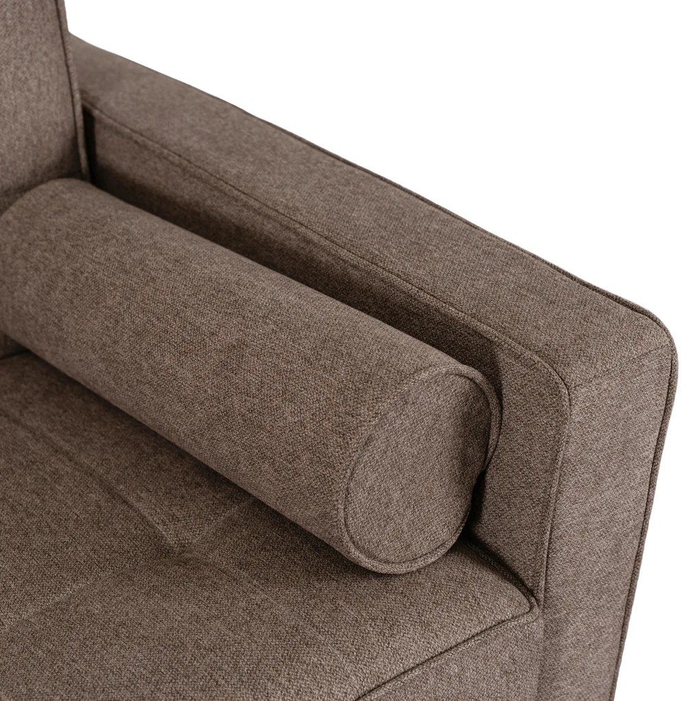 Sofa z Funkcją Spania MALTA Wersalka Rozkładana Dwuosobowa Brązowa Nowoczesna do Salonu
