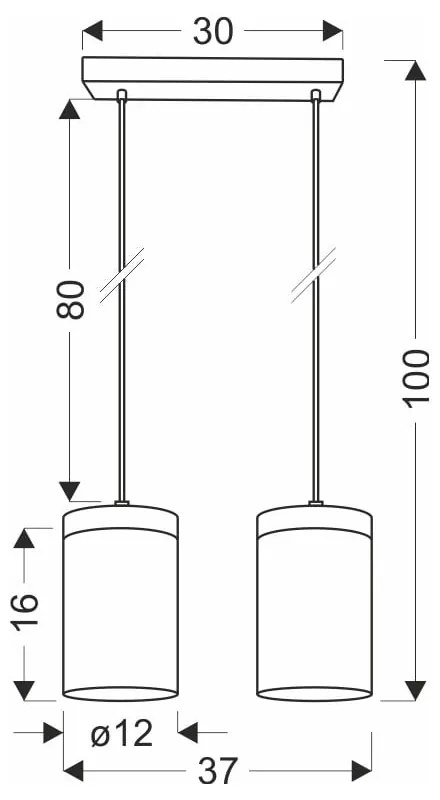 Czarno-naturalna lampa wisząca ze szklanym kloszem ø 12 cm Wels – Candellux Lighting