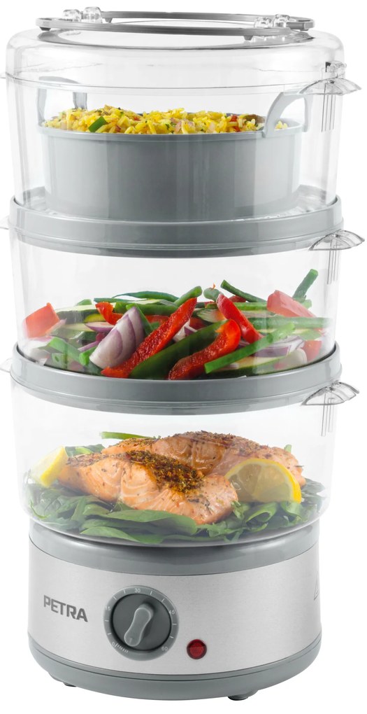Parowar z 3 poziomami PETRA, 500 W, 7,5 l