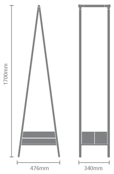 Czarny stalowy stojak na ubrania Linn – Brabantia