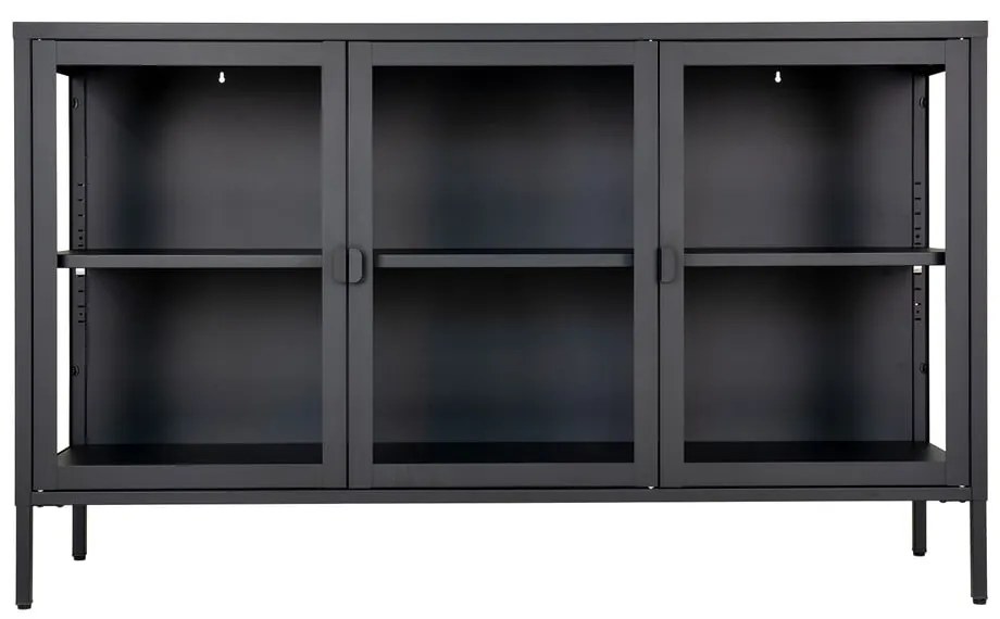 Czarna metalowa witryna 140x85 cm Brisbane – House Nordic