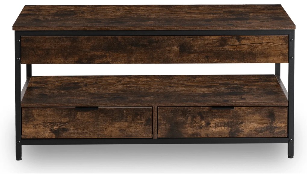 Ława do Salonu Rozkładana LUCA 100 cm Dąb Rustykalny/Czarny Loft
