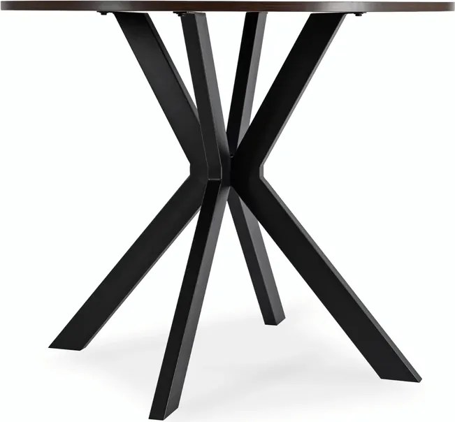 Stół Okrągły LAUREN 80 cm Orzech/Czarny Loft Nowoczesny