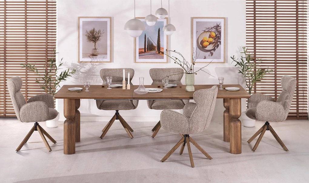 MELTON stół rozkładany 200-300x101x76 cm jasny orzech mieści 8-10 osób