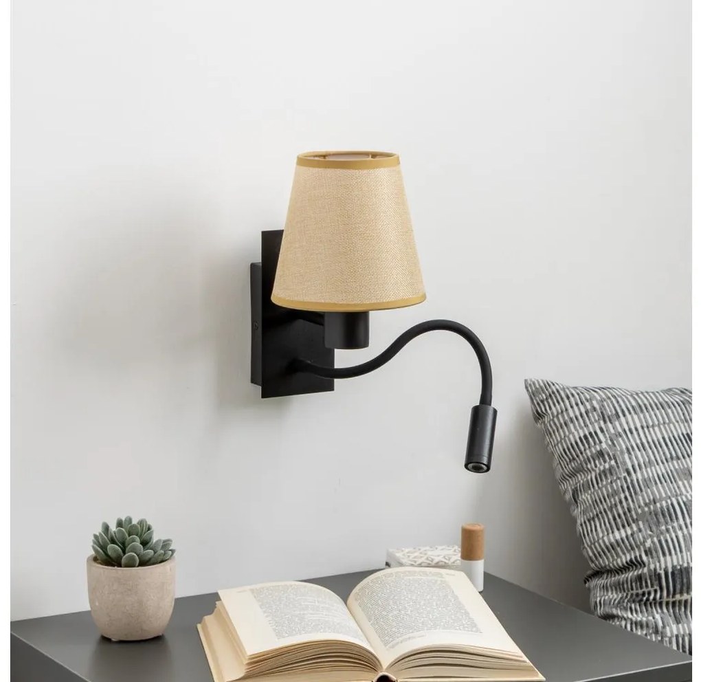 Brilagi - LED Kinkiet NUBILA 1xE27/25W/230V+LED/3W czarny/jasnobrązowy