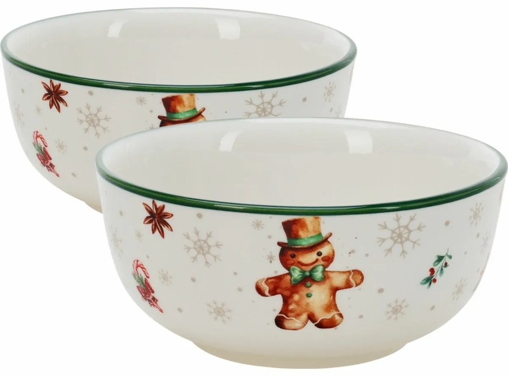 Zestaw 2 misek porcelanowych Gingerbread 500 ml 14 cm