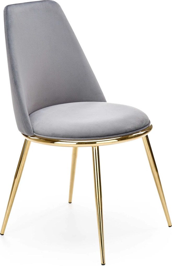 Velvetowe krzesło na złotych nogach K460