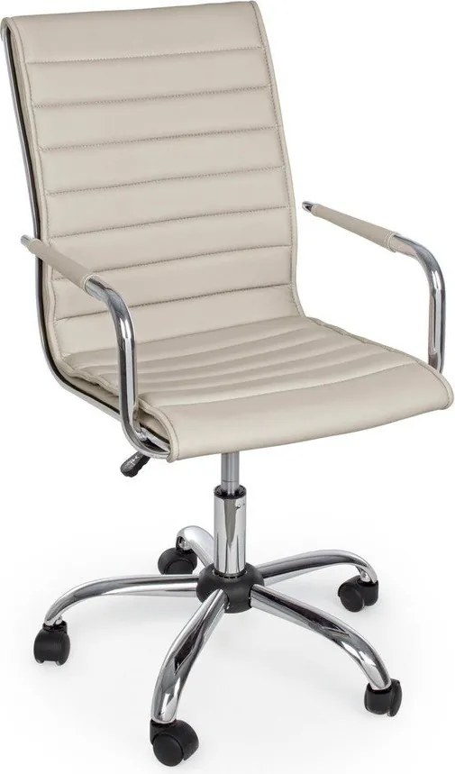 Szarobrązowe krzesło biurowe z imitacji skóry Perth – Yes Everyday
