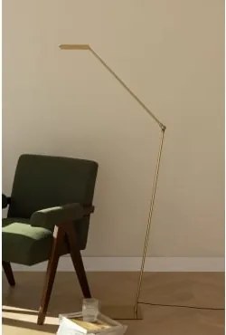 Lampa Stojąca Led Z Metalu Valtyn Złoto - Sklum