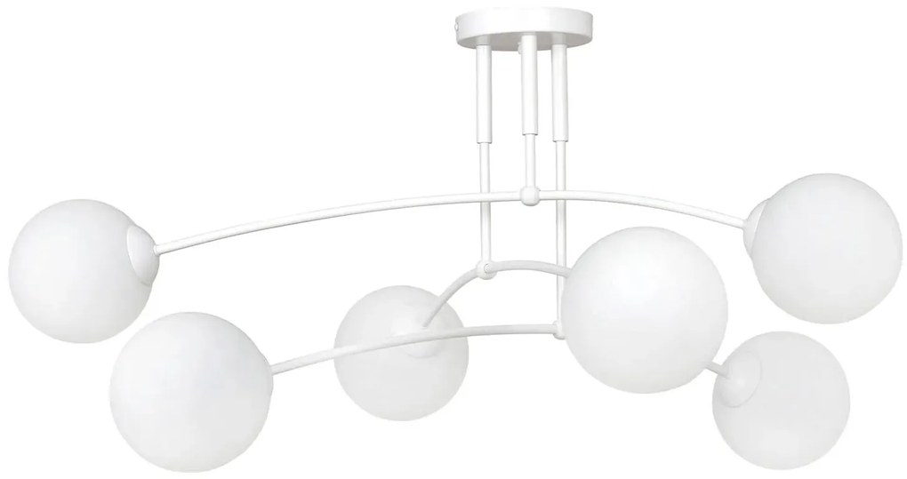 Biała lampa sufitowa z kloszami - 5X D072 N7-G47