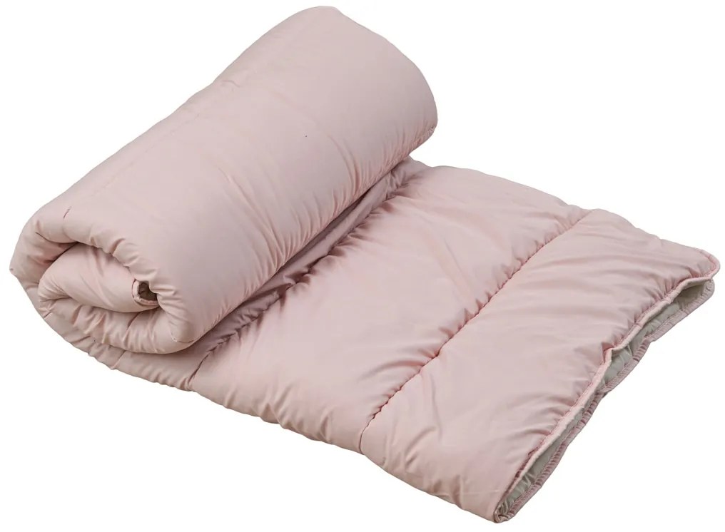 Całoroczna pikowana kołdra 140x200 cm z włókna pustego, różowa